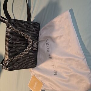 Michael Kors Black and Silver Crossbody Bag New With Tag